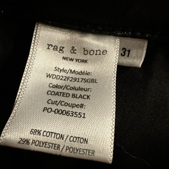 Rag & bone coated black Casey high rise ankle flare jeans size 31 - Picture 12 of 14